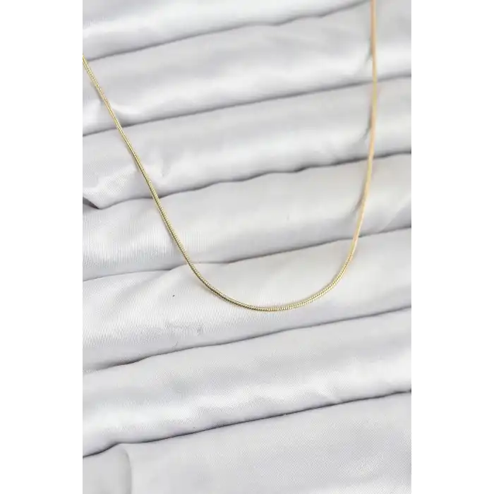 CM 14K Gold Renk Yılan Zincir Model Kadın Kolye