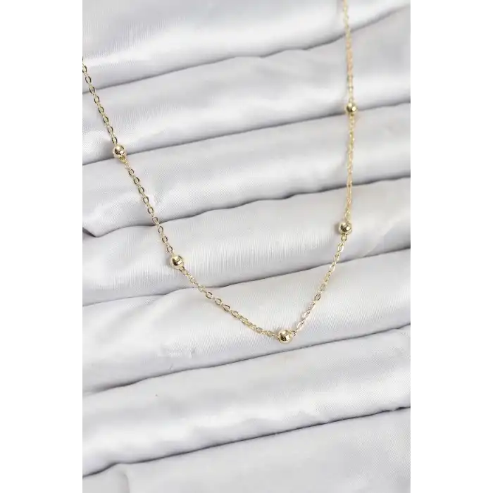 CM Gold Renk Top Zincirli Kadın Kolye