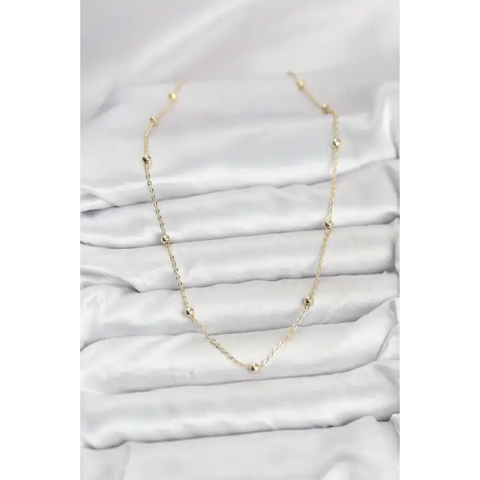 CM Gold Renk Top Zincirli Kadın Kolye