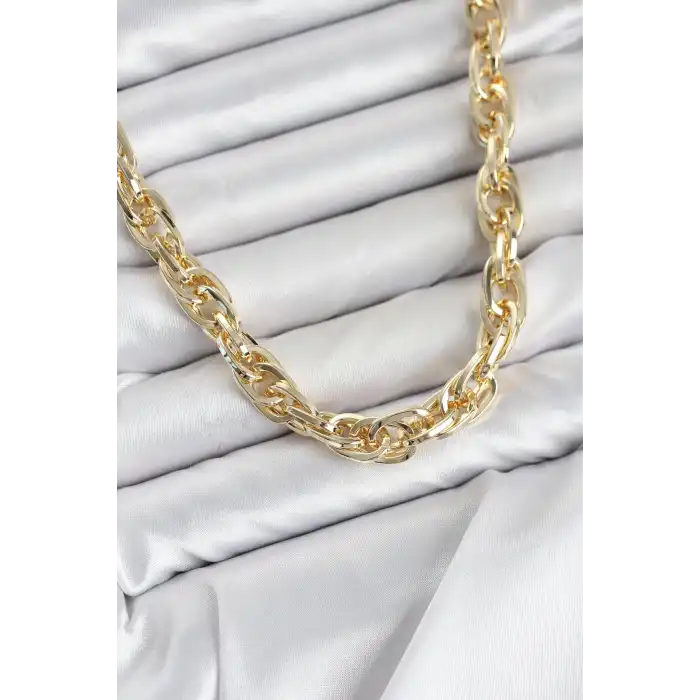 CM Kalın Burgu Model Gold Renk 60 cm Kadın Kolye