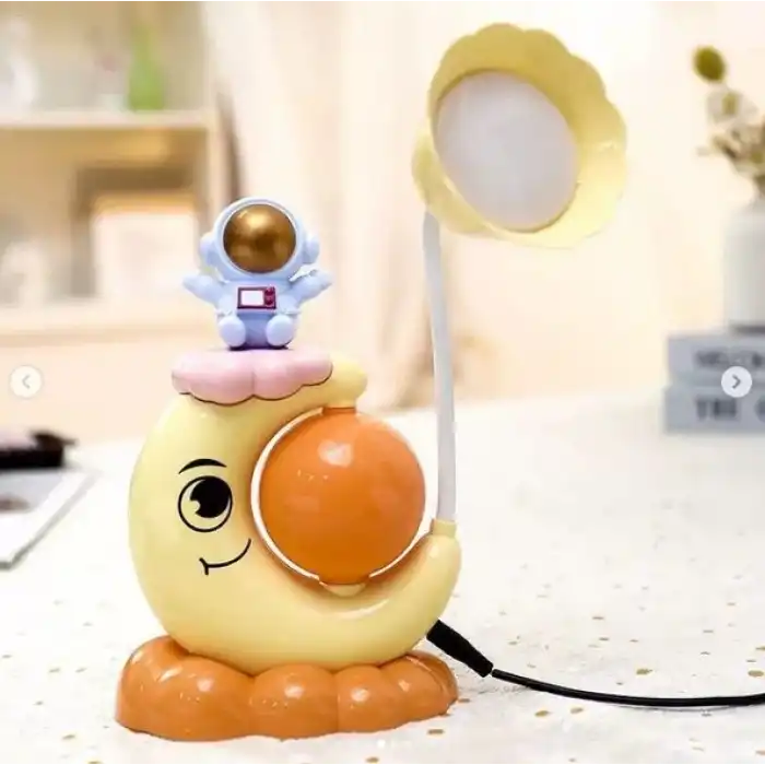 Çocuk Odası Ay ve Astronot Desenli Gece Lambası