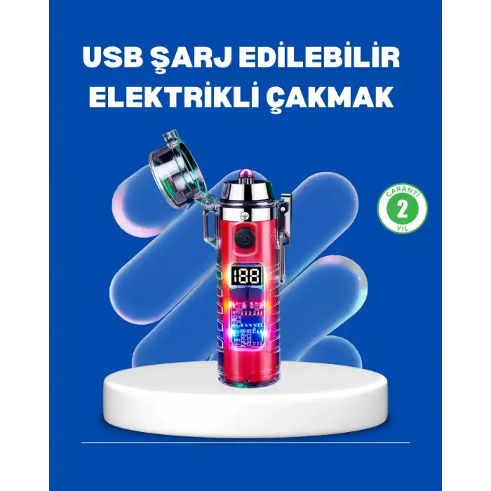 Çok Fonksiyonlu Şarjlı LED Fenerli USB Çakmak