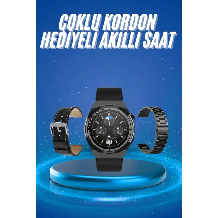 Çoklu Kordon Hediyeli Akıllı Saat Çağrı Cevaplama Müzik Dinleme Dokunmatik Ekran