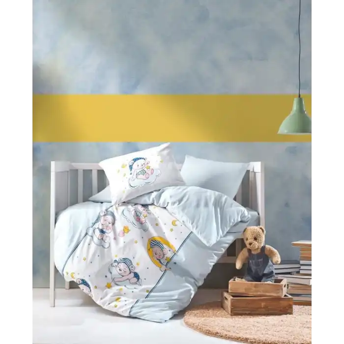 Cotton Box Bebek Nevresim Takımı Bear Mavi