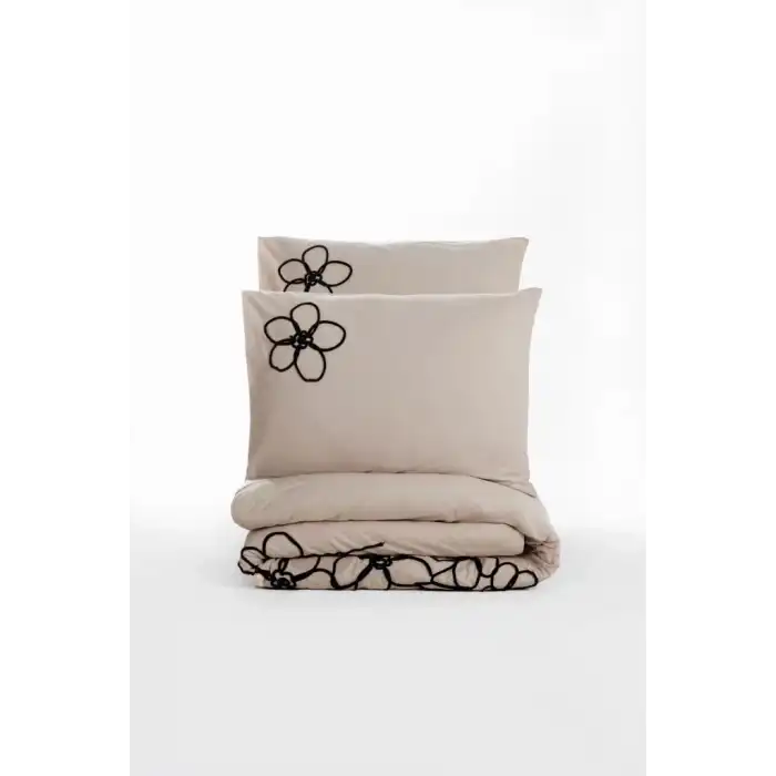 Cotton Box Brode Ranforce Çift Kişilik Nevresim Takımı Panos Kahve