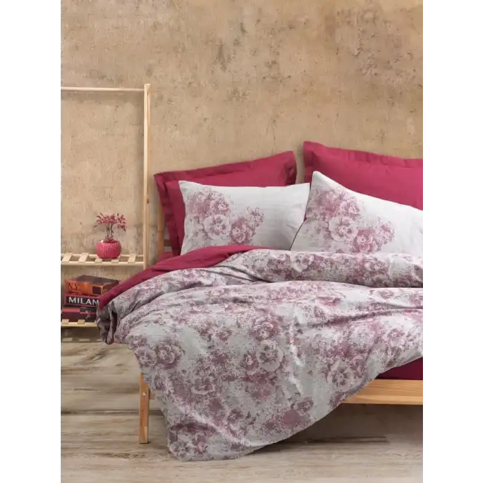 Cotton Box Dual Çift Kişilik Nevresim Takımı Vilda Bordo