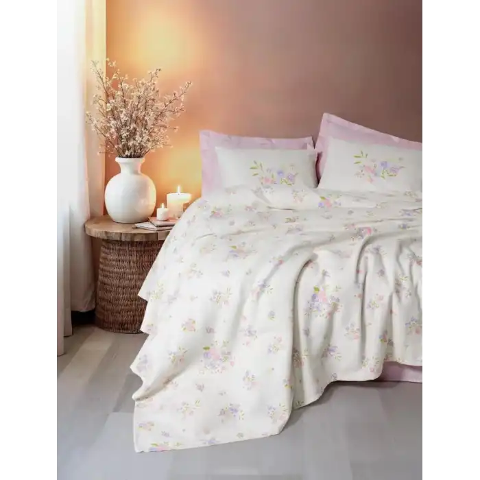 Cotton Box Estiva Çift Kişilik Pike Takımı Petal Pembe
