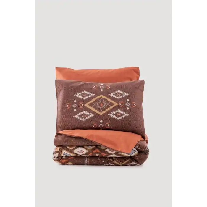Cotton Box Etnich Nevresim Takımı Çift Kişilik Belize Kahve