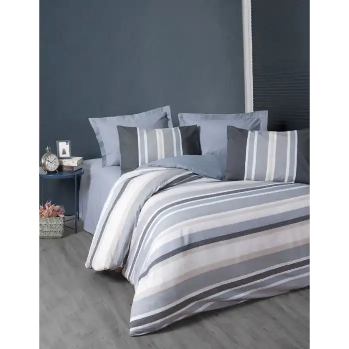 Cotton Box Line Nevresim Takımı Çift Kişilik Agahta Gri