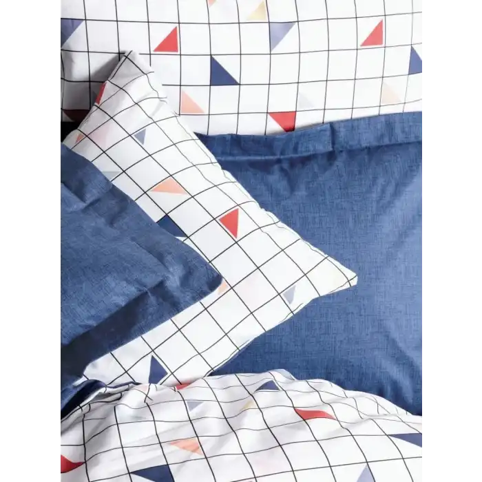 Cotton Box Minimal Çift Kişilik Nevresim Takımı Stew Mavi