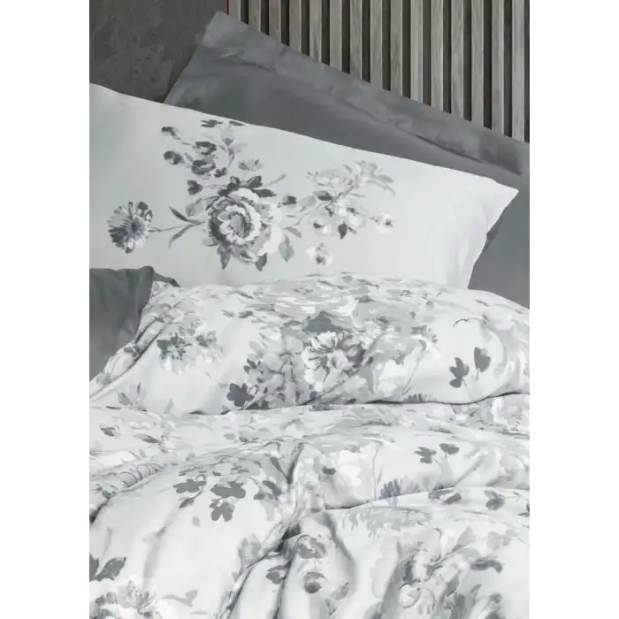 Cotton Box Moale Gri Saten Nevresim Takımı Çift Kişilik