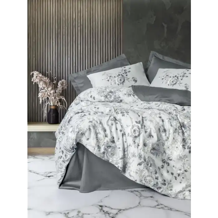 Cotton Box Moale Gri Saten Nevresim Takımı Çift Kişilik