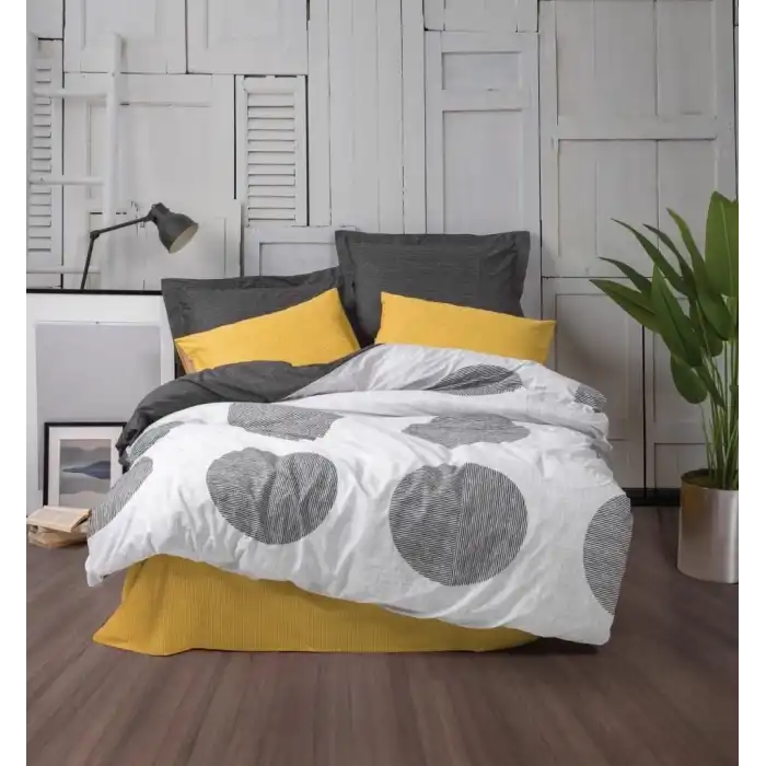 Cotton Box Modern Çift Kişilik Nevresim Takımı Dappled Sarı