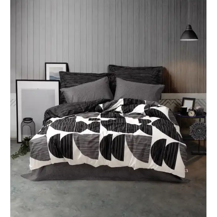 Cotton Box Modern Çift Kişilik Nevresim Takımı Niko Antrasit