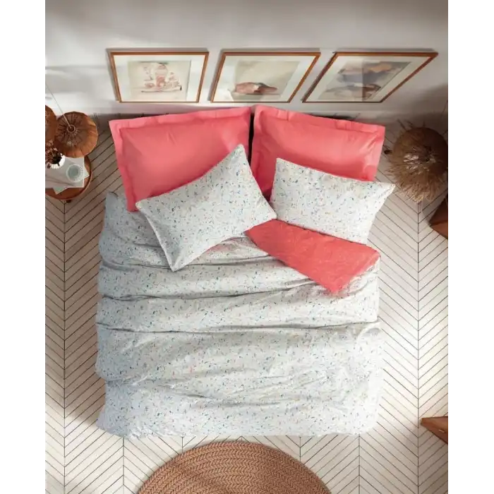 Cotton Box Petite Çift Kişilik Nevresim Takımı Messy Mercan