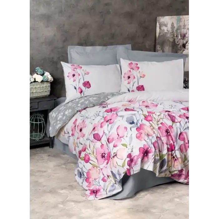 Cotton Box Ranforce Nevresim Takımı Çift Kişilik Carla Gri