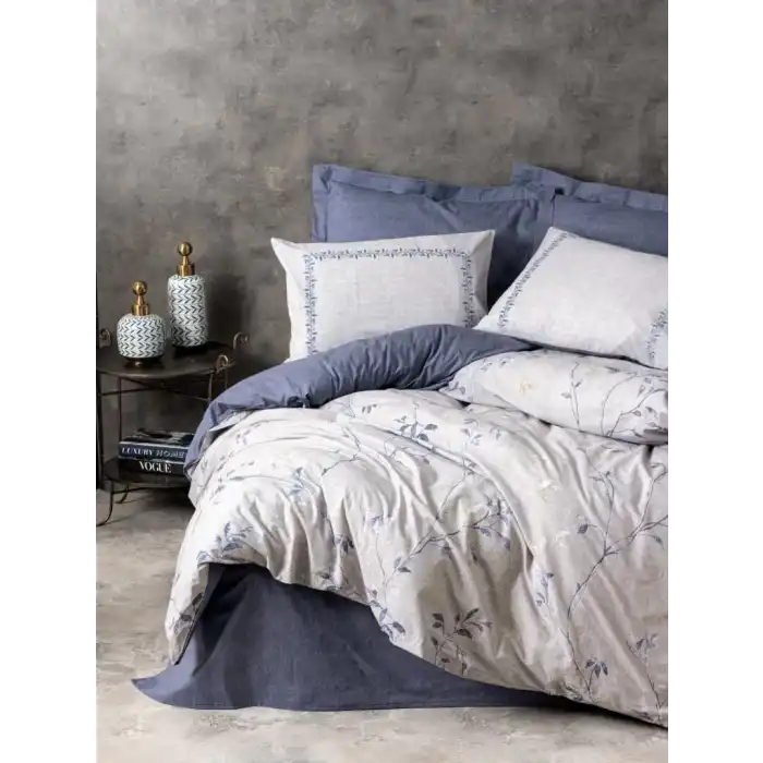 Cotton Box Ranforce Nevresim Takımı Çift Kişilik Nitsa Lacivert