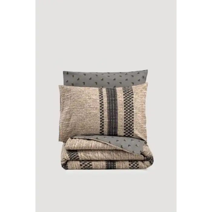 Cotton Box Toprak  Çift Kişilik Nevresim Takımı Arlo Kahve