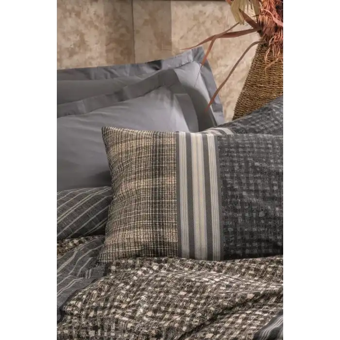 Cotton Box Toprak Çift Kişilik Nevresim Takımı Timbre Antrasit