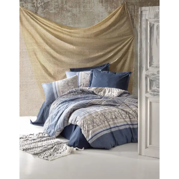 Cotton Box Toprak Serra Lacivert Tek Kişilik Nevresim Takımı