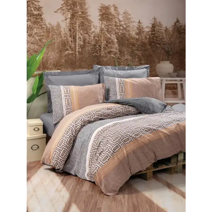 Cotton Box Toprak Vertu Antrasit Çift Kişilik Nevresim Takımı