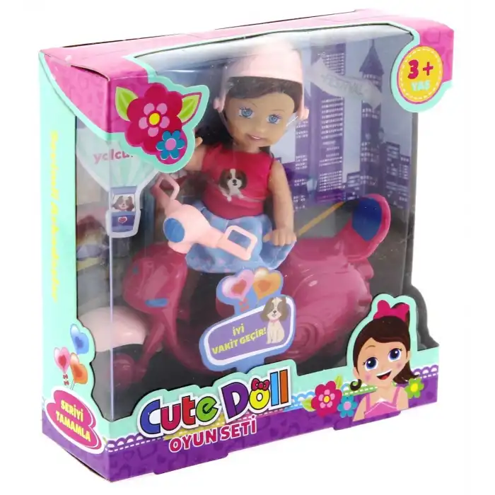 Cute Doll Mini Bebek ve Mor Vespa