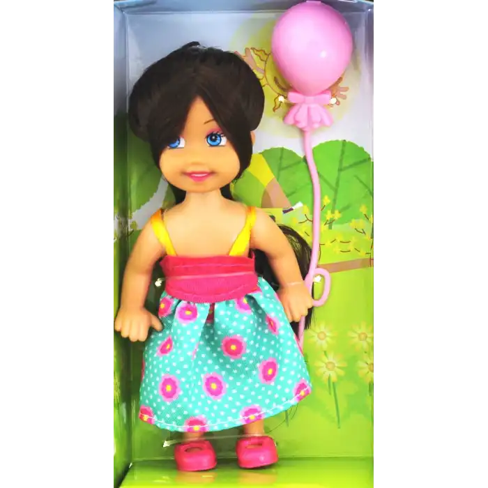 Cute Girl Pembe Balonlu Kumral Mini Bebek