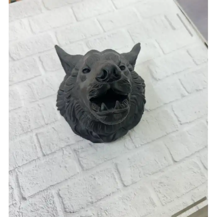 Dekoratif Asılabilir Siyah Ayı Başı 3D Duvar Heykeli 25x19 cm