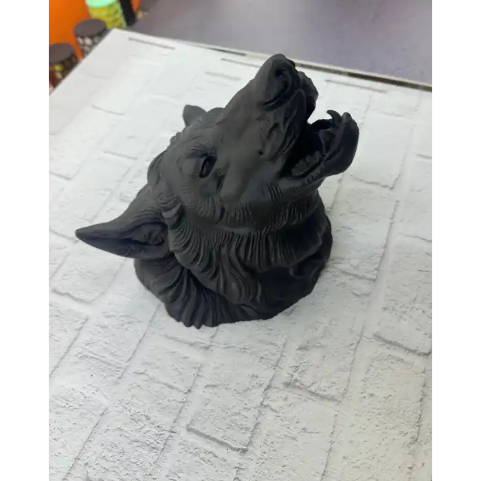 Dekoratif Asılabilir Siyah Ayı Başı 3d Duvar Heykeli 25x19 Cm