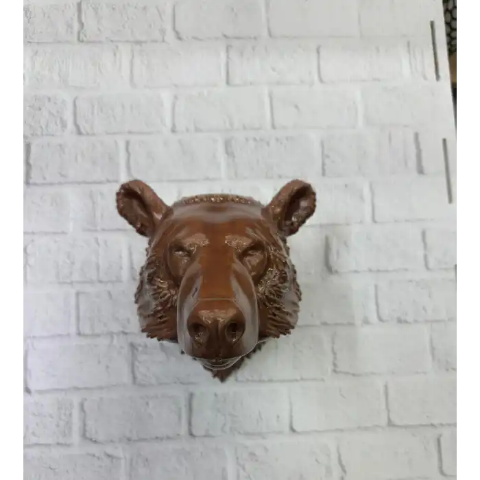Dekoratif Ayı Duvar Heykeli Asılabilir Hediyelik 25x19 Cm