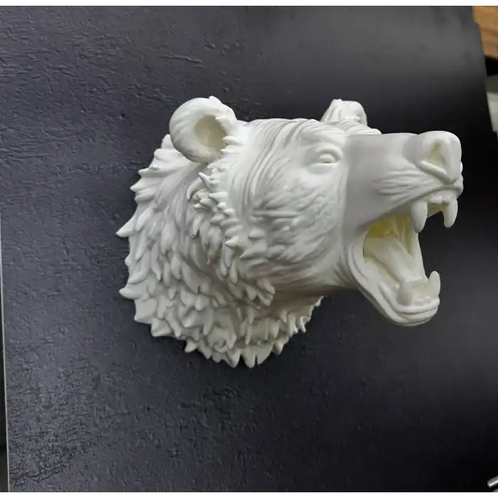 Dekoratif Beyaz Ayı Duvar Heykeli Asılabilir Hediyelik 25x19 cm