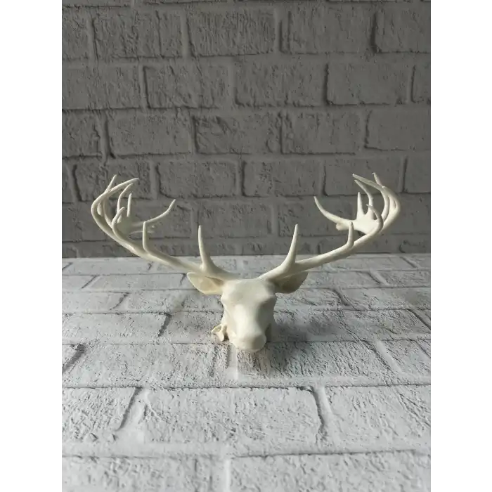 Dekoratif Geyik Başı Heykel 25 Cm Modern Minimal Tasarım
