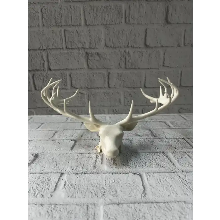 Dekoratif Geyik Başı Heykel 25 cm Modern Minimal Tasarım