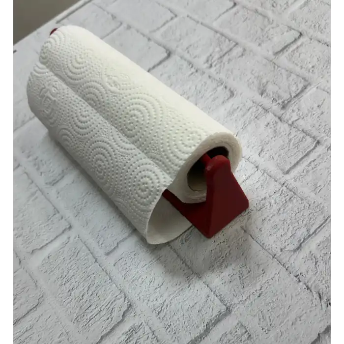Dekoratif Kırmızı Kağıt Havlu Tutucu Duvar Askılı Model