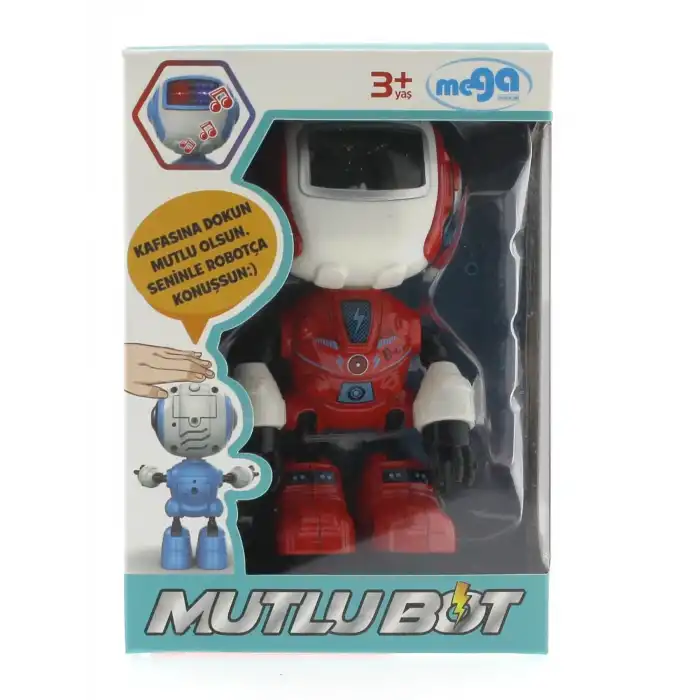 Dekoratif Sesli Işıklı Mini Sevimli Kırmızı Robot