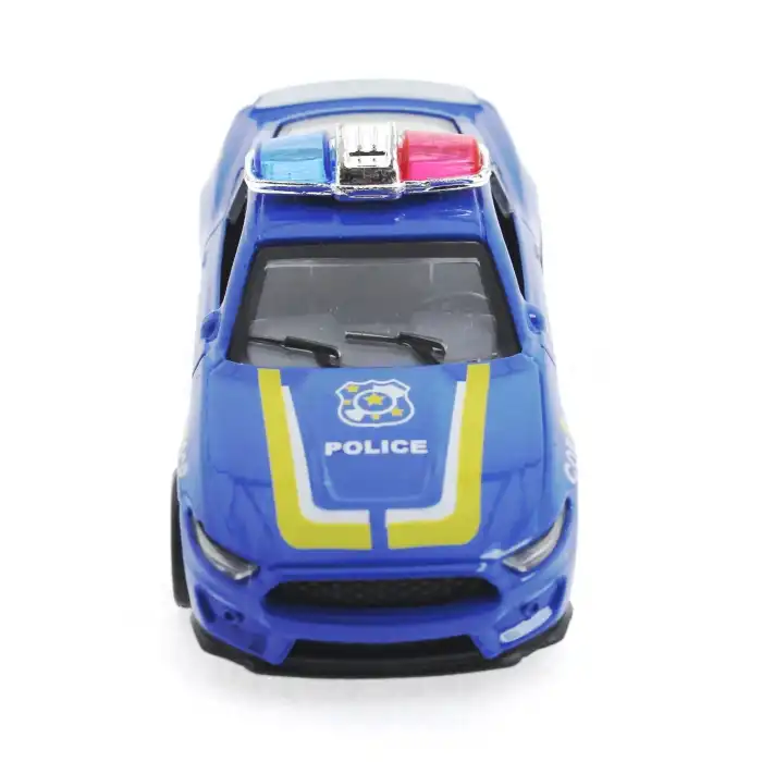 Die Cast Çek Bırak Metal Mavi Polis Arabası