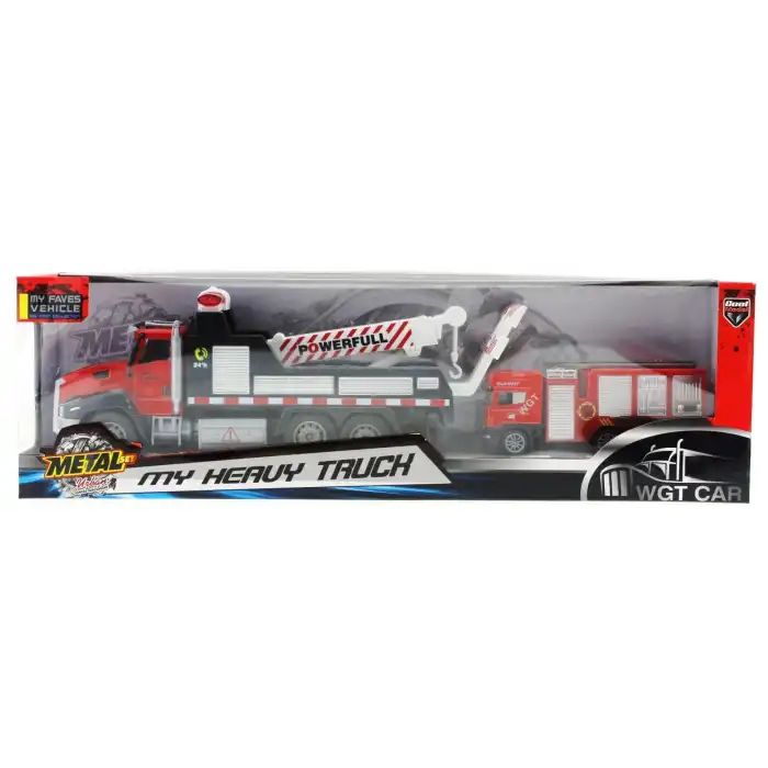Die Cast Çek Bırak Vinçli Kurtarıcı ve Söndürücü İtfaiye Aracı