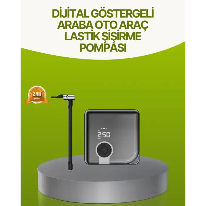 Dijital Ekranlı Taşınabilir Akıllı Araç Hava Kompresörü