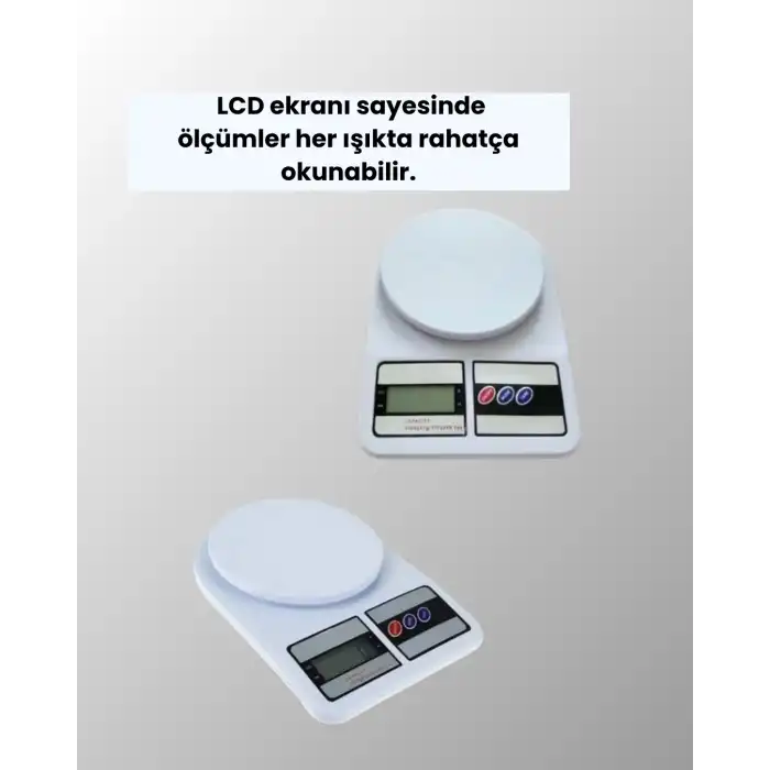 Dijital Mutfak Terazisi 10kg Kapasiteli 1g Hassasiyetli