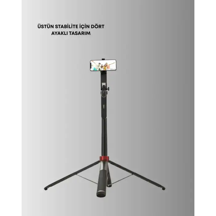 Dikey ve Yatay Çekim Destekli Selfie Stick Tripod
