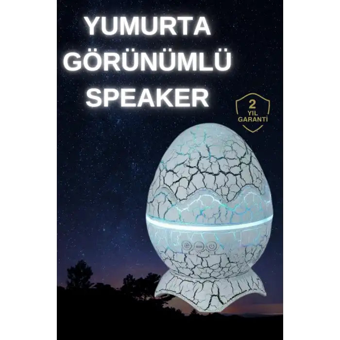 Dinozor Yumurtası Gece Masa Lambası Bluetooth Hoparlör 14 Renk Seçeneği