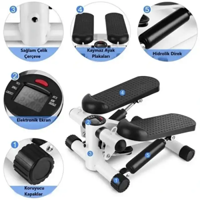 Direnç Lastikli Mini Stepper Egzersiz Aleti