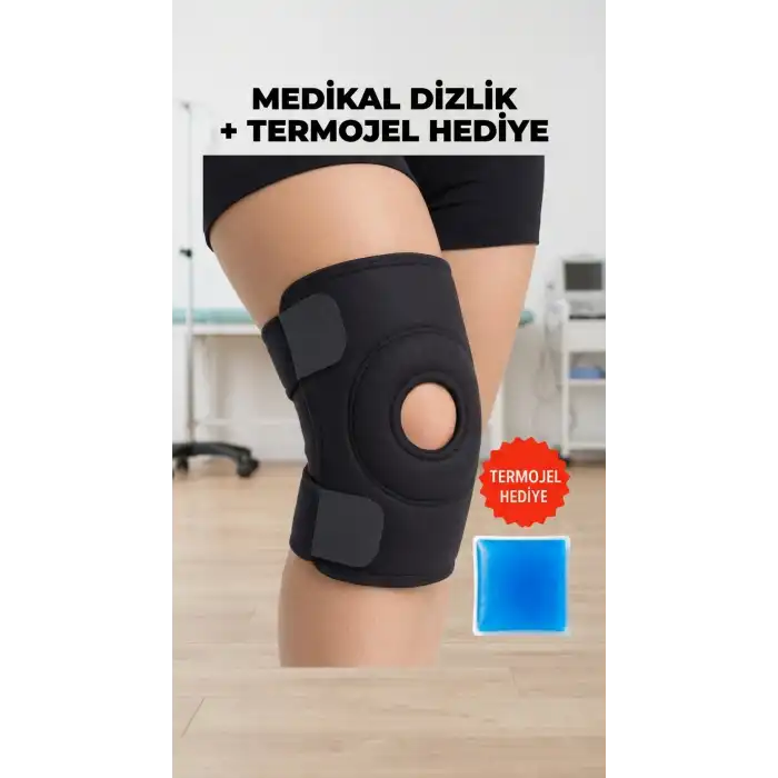 Dizlik Destekli Diz Korsesi Menisküs Koruyucu Termojel Hediyeli