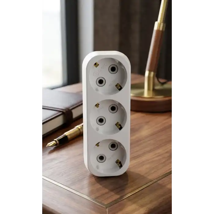 Eco Lounge Makel Üçlü Topraklı L Tipi Golyat Fiş