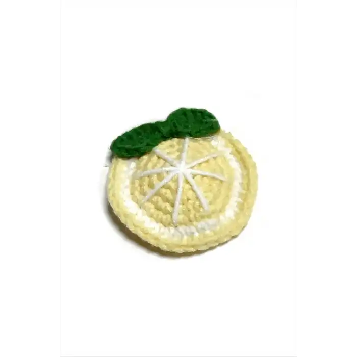 El Yapımı Limon İşlemeli Örgülü Çıtçıtlı Toka