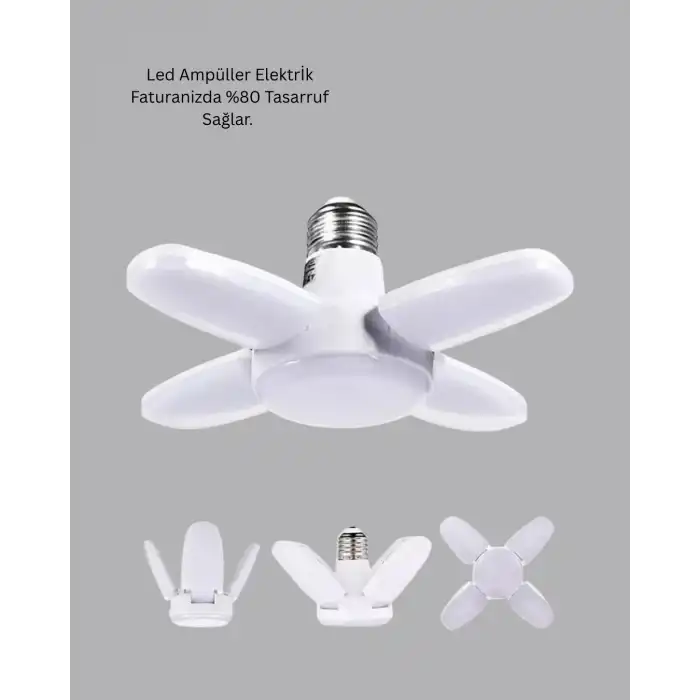 Enerji Tasarruflu Led Ampül 60 Watt 4 Kollu Beyaz Işık