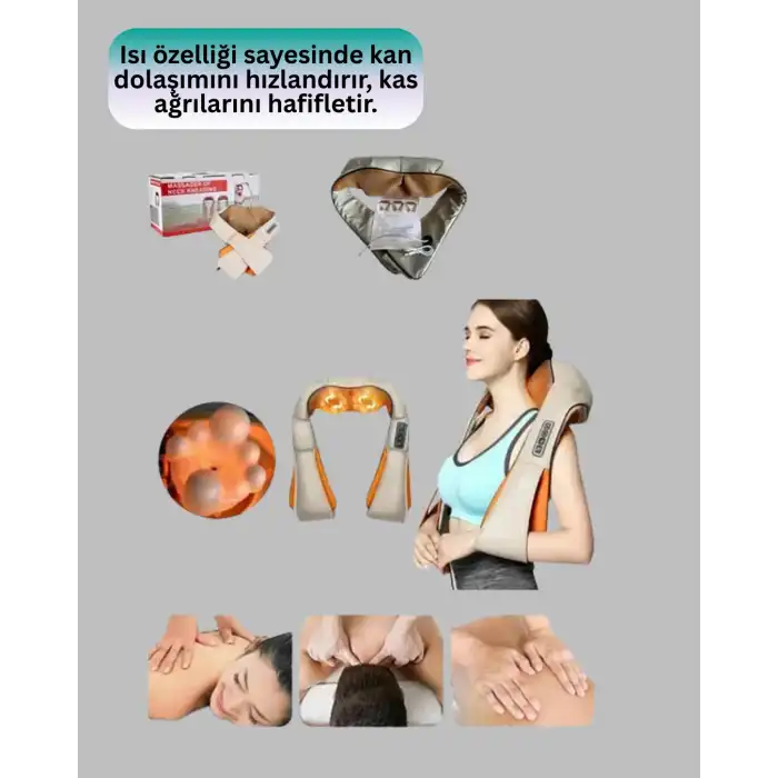 Ev Tipi Ovmalı Isıtmalı Boyun Omuz Bel Masaj Aleti Kolay Kullanım