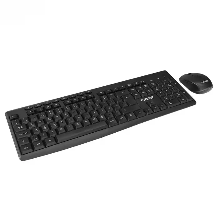 EVEREST KM-719 SİYAH KABLOSUZ Q KLAVYE + MOUSE
