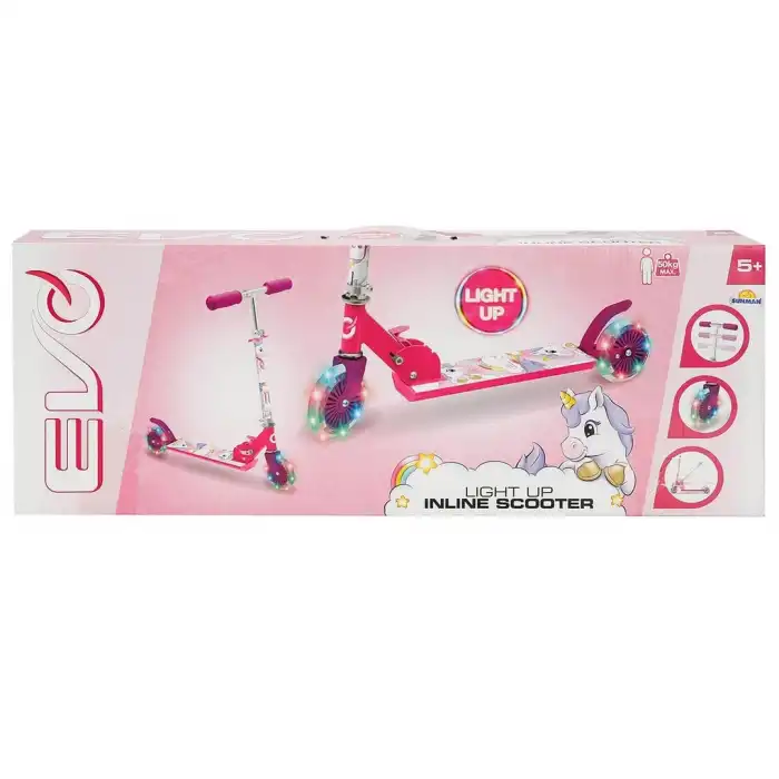 Evo 2 Tekerlekli Katlanabilir Unicorn Inline Işıklı Scooter