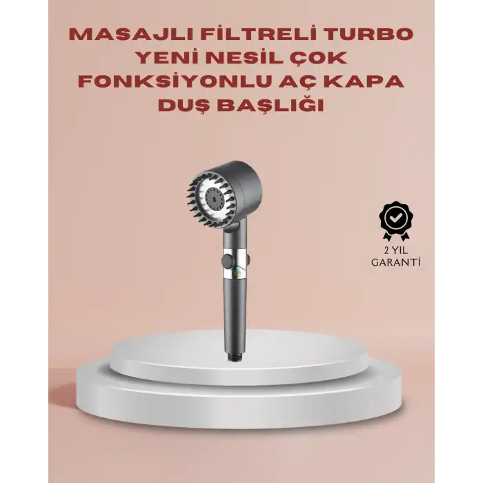 Filtreli Masaj Özellikli Duş Başlığı Aç Kapa Tuşlu